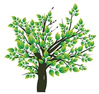 دانلود وکتور زیبای درخت سبز