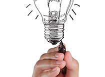 دانلود وکتور زیبای تبلیغاتی کشیدن لامپ کارتونی با دست