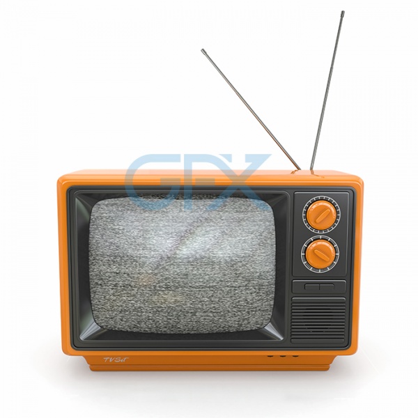 دانلود عکس زیبای تلویزیون قدیمی ایزوله شده در بک گراند سفید