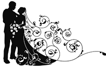 دانلود وکتور زیبای پشت سیاه عروس و داماد با کیفیت عالی
