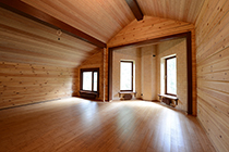 دانلود عکس استوک نمای داخلی خانه چوبی