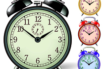 دانلود وکتور زیبای ساعت رومیزی در رنگ های مختلف