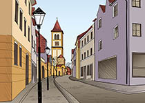 دانلود وکتور زیبای شهر اروپایی