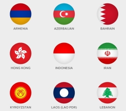 خرید 49 وکتور پرچم کشورهای آسیایی
