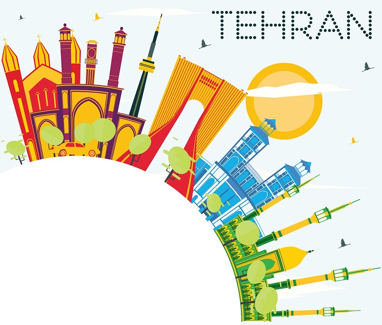 دانلود وکتور لایه باز تهران با مفهوم گردشگری