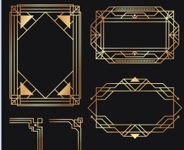 دانلود وکتور قاب و حاشیه طلایی