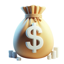 فایل PNG کیسه پول و دلار کارتونی