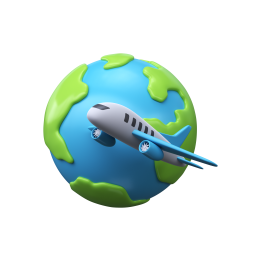 فایل png سه بعدی با موضع سفر به دور دنیا