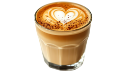 عکس PNG کافه لاته آرت قلبی برای ادیت