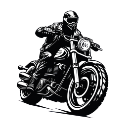 فایل png لوگو موتورسیکلت سوار دوربری شده