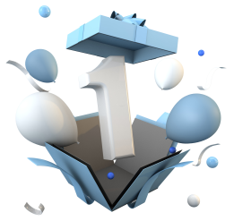 فایل PNG کادو تولد 1 یک سالگی