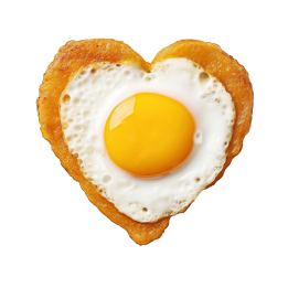 عکس png تخم مرغ روغنی به صورت قلب
