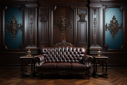 عکس بک گراند سالن لاکچری با مبل چرم