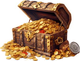 عکس PNG صندوق گنج و طلا