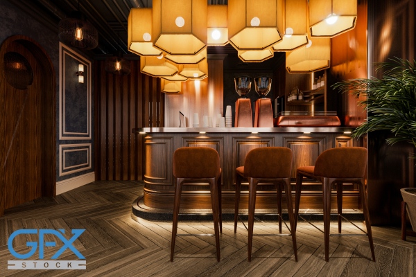 عکس نمای داخلی کافه مدرن و لاکچری