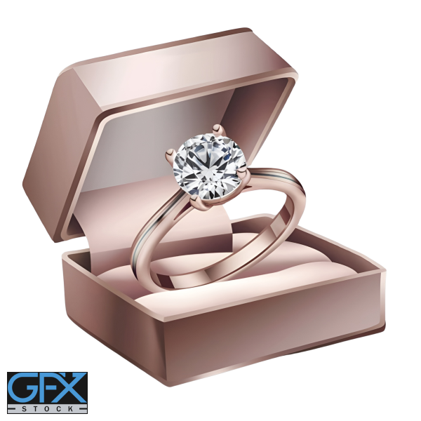 عکس png حلقه نامزدی در جعبه لاکچری