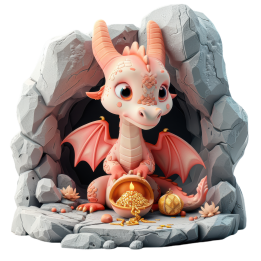 png اژدهای صورتی کارتونی با کیفیت بالا