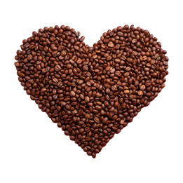 عکس PNG دانه های قهوه به شکل قلب