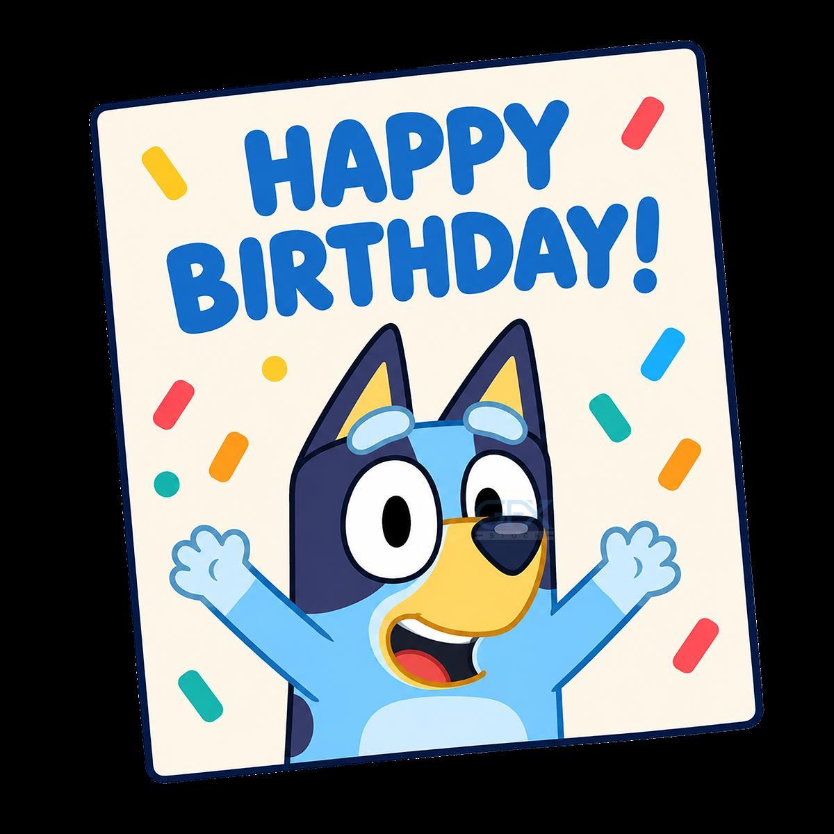 کارت تبریک تولد بلویی Bluey Happy Birthday Card