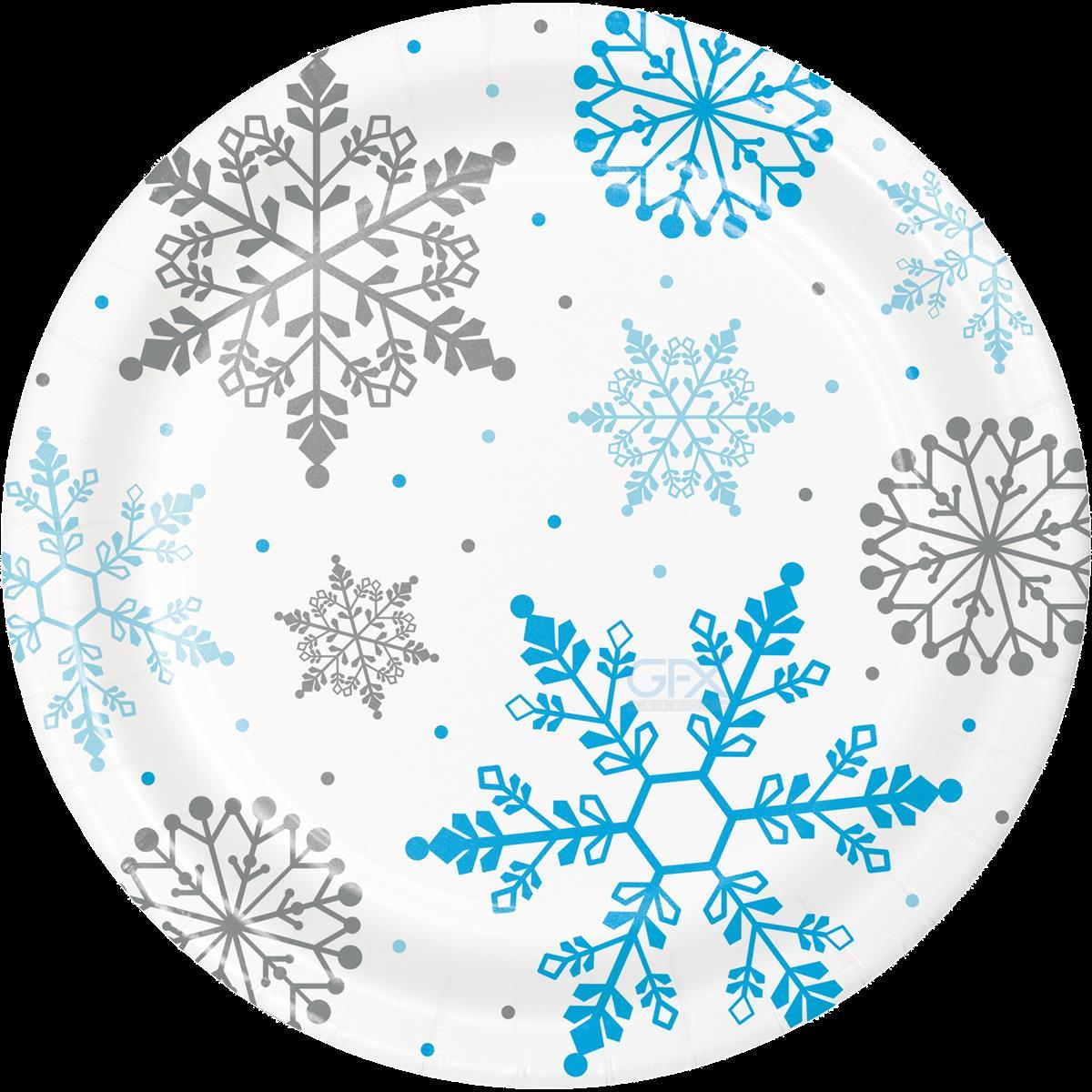 بشقاب تم جشن زمستانی Winter Snowflake Plate PNG