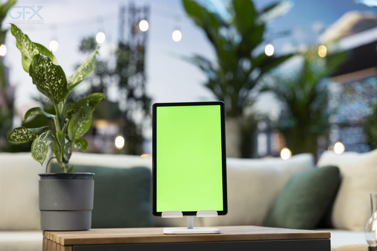 موکاپ تبلت گرین اسکرین Tablet Green Screen Mockup