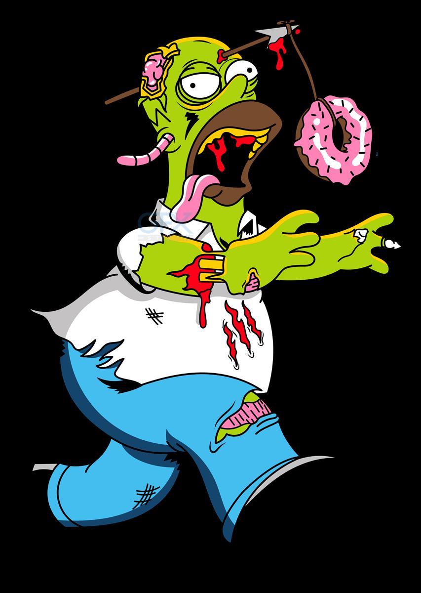 دانلود عکس Zombie Homer Simpson دوربری شده PNG