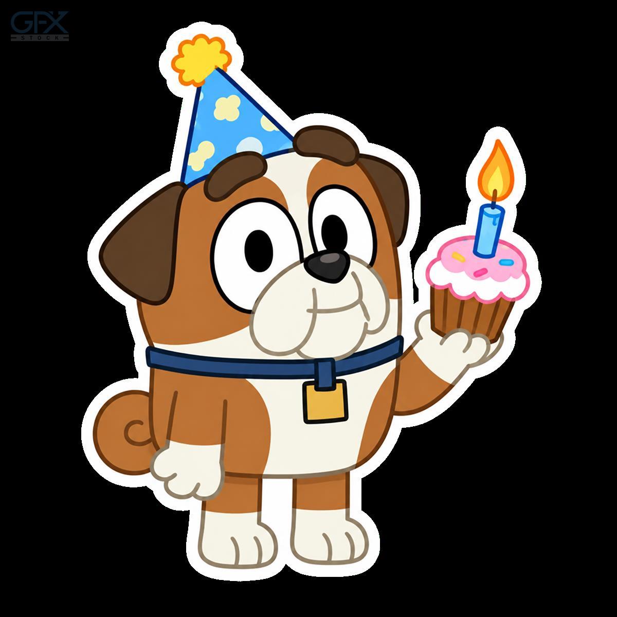 عکس دوربری سگ تولد Birthday Dog PNG Cartoon