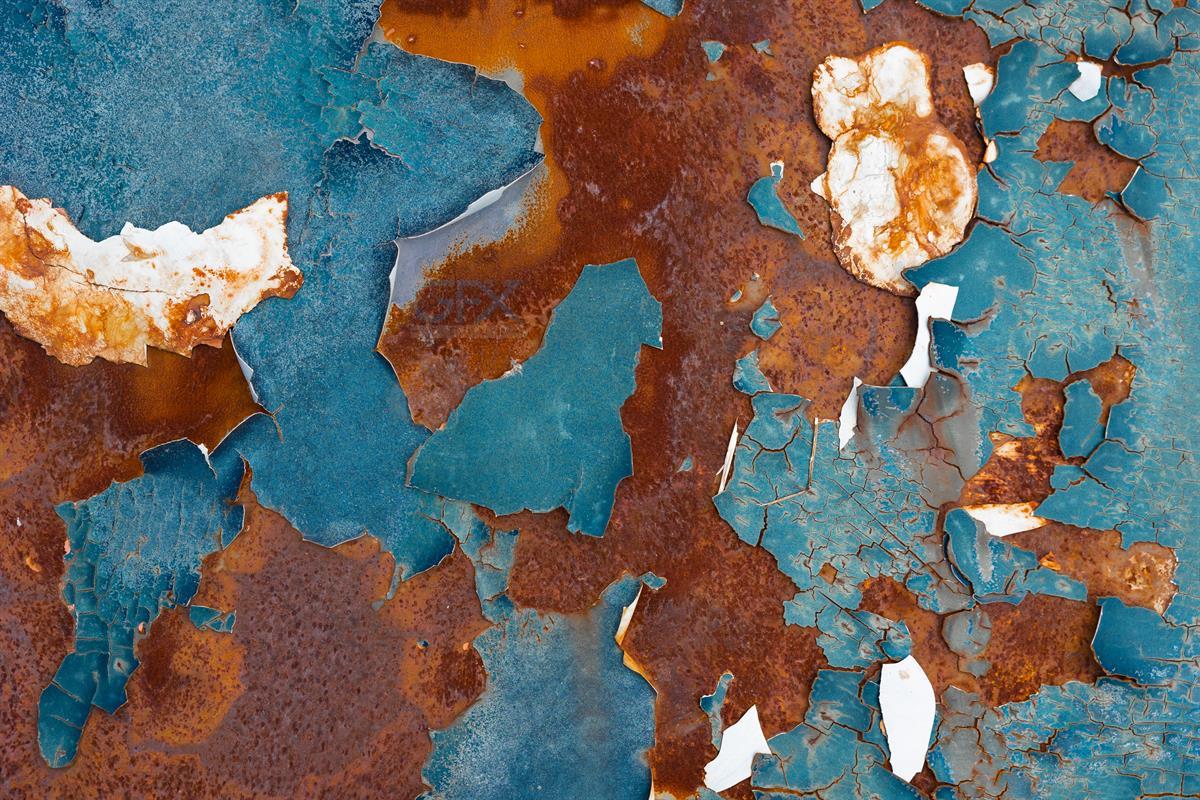 دانلود Car color crack old peeling paint on rusty metal steel auto part surface برای طراحان و هنرمندان