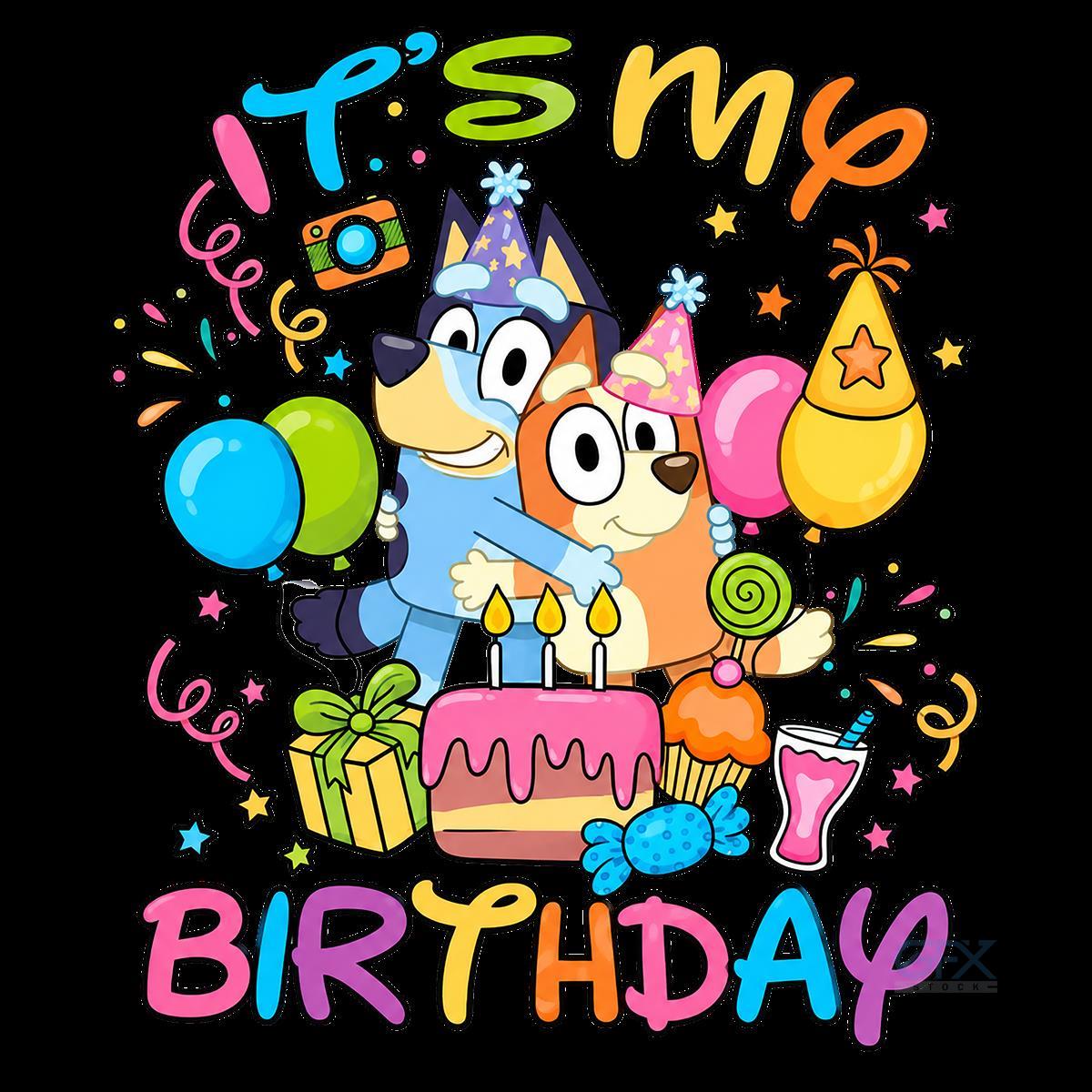 طرح تولد کارتون بلویی Bluey Birthday PNG
