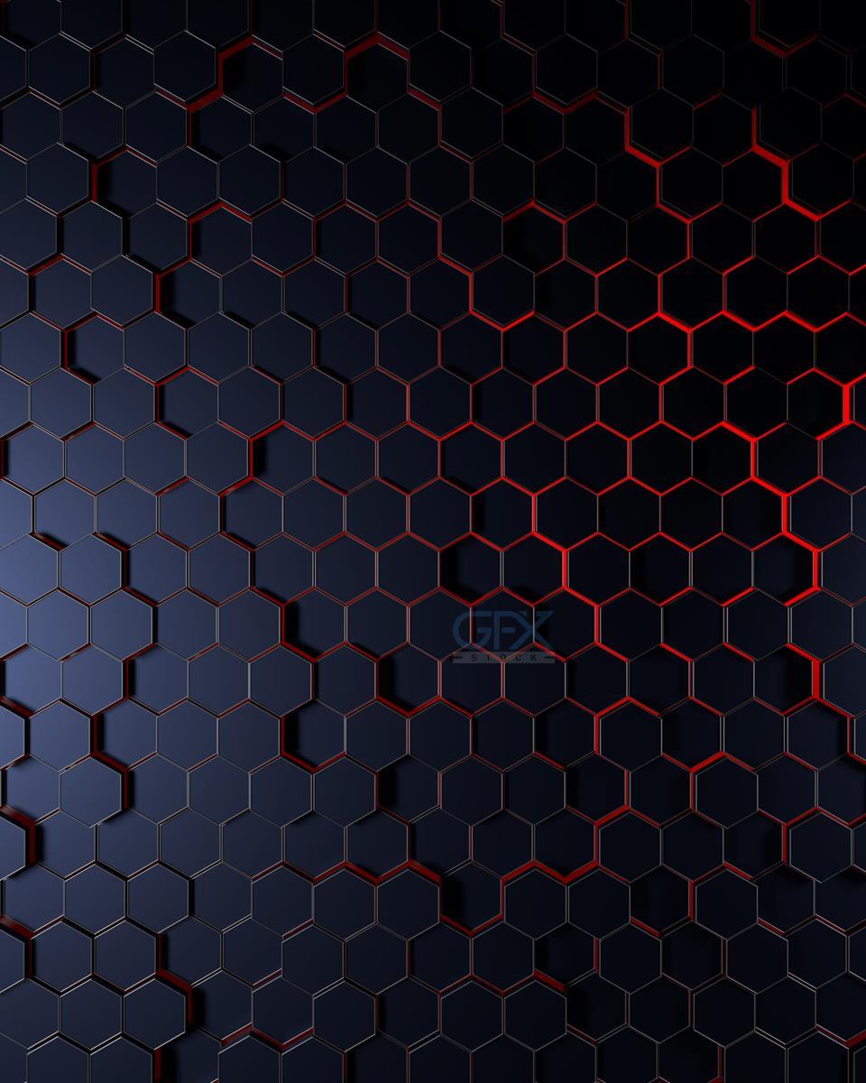 عکس بک گراند Hexagon Background سه بعدی مدرن Dark 3D