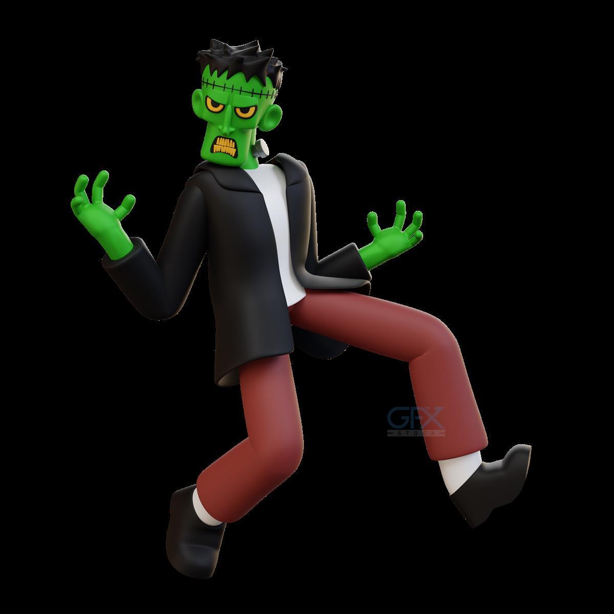 کاراکتر فرانکنشتاین سه بعدی Frankenstein 3D PNG