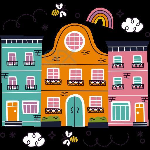 طرح خانه فانتزی Cartoon House Vector PNG