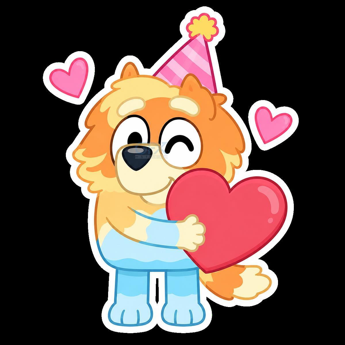 کاراکتر سگ فانتزی Cute Bluey Dog Cartoon PNG