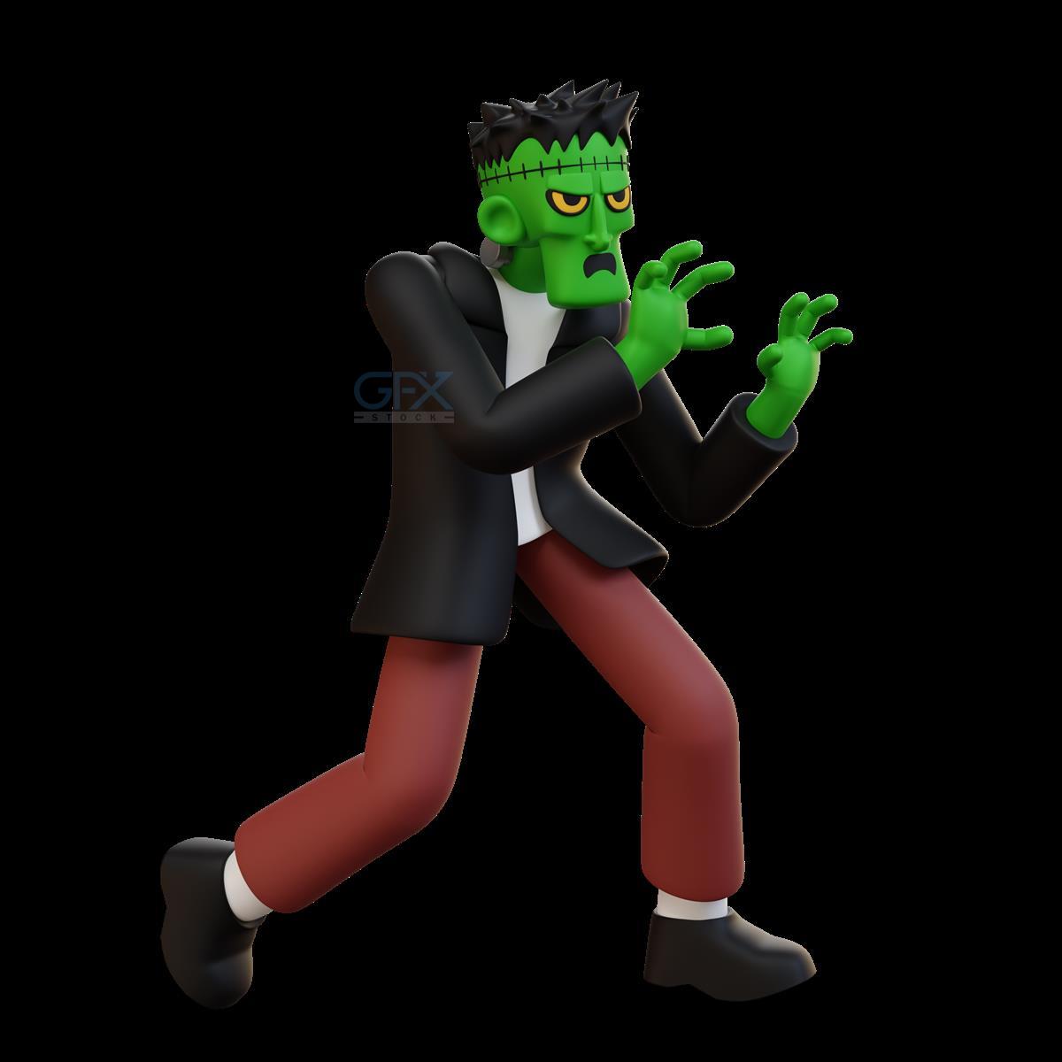 کاراکتر فرانکشتاین 3D Frankenstein PNG Character