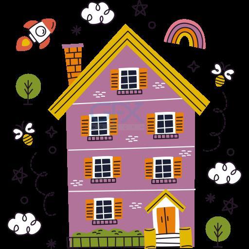 عکس دوربری خانه فانتزی Cute Cartoon House PNG