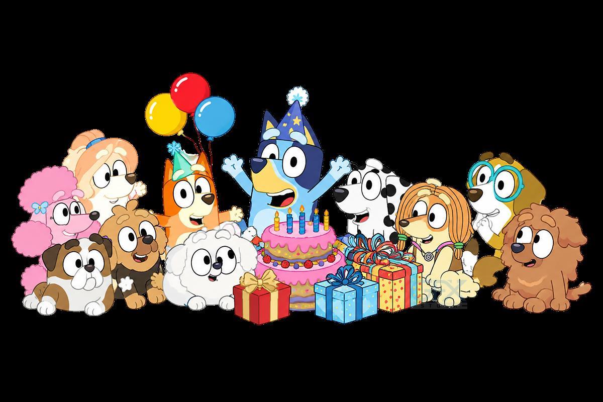 طرح تولد کارتونی Bluey Birthday Celebration PNG
