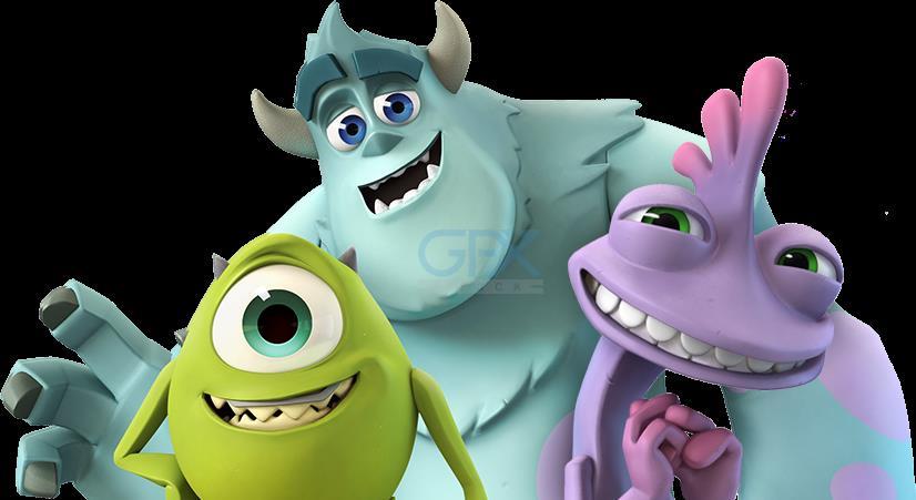 عکس دوربری کاراکترهای Monsters Inc PNG باکیفیت 3D