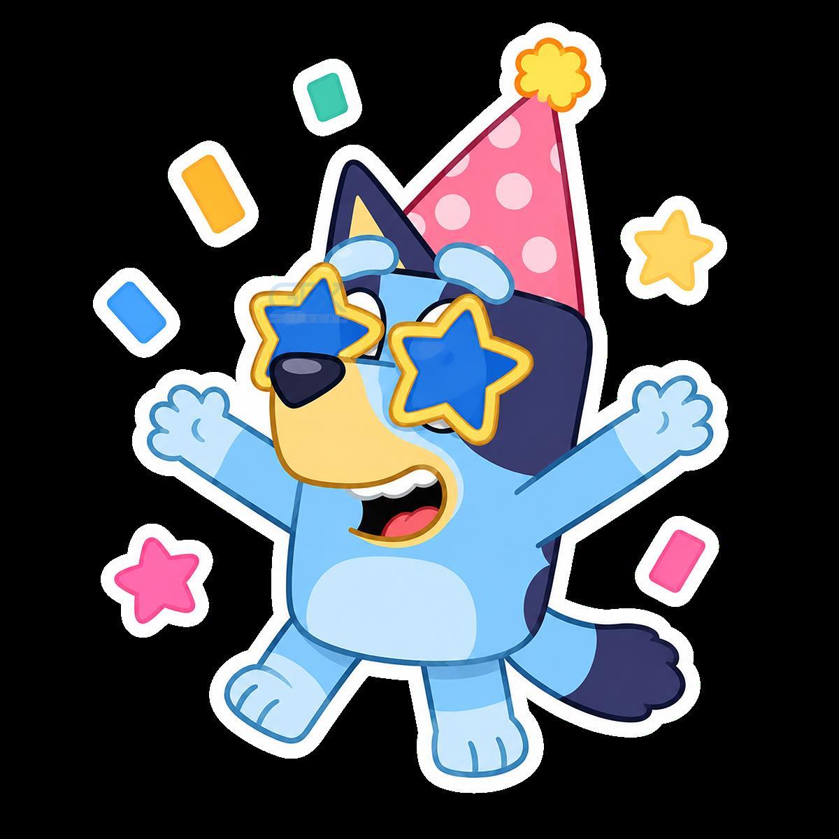 طرح بلویی جشن تولد Bluey Birthday Clipart PNG