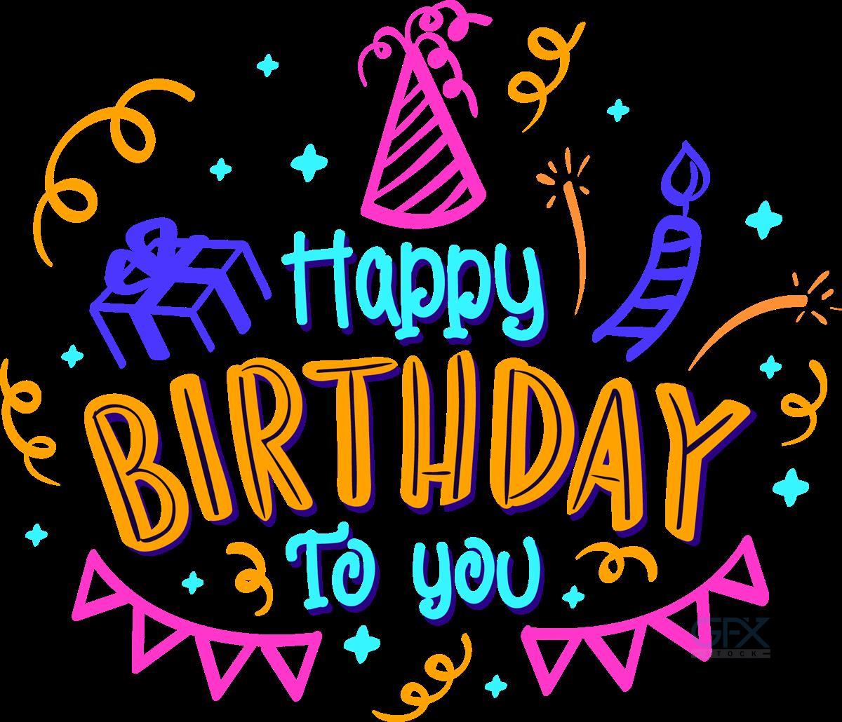 طرح تبریک تولد Happy Birthday PNG کارتونی