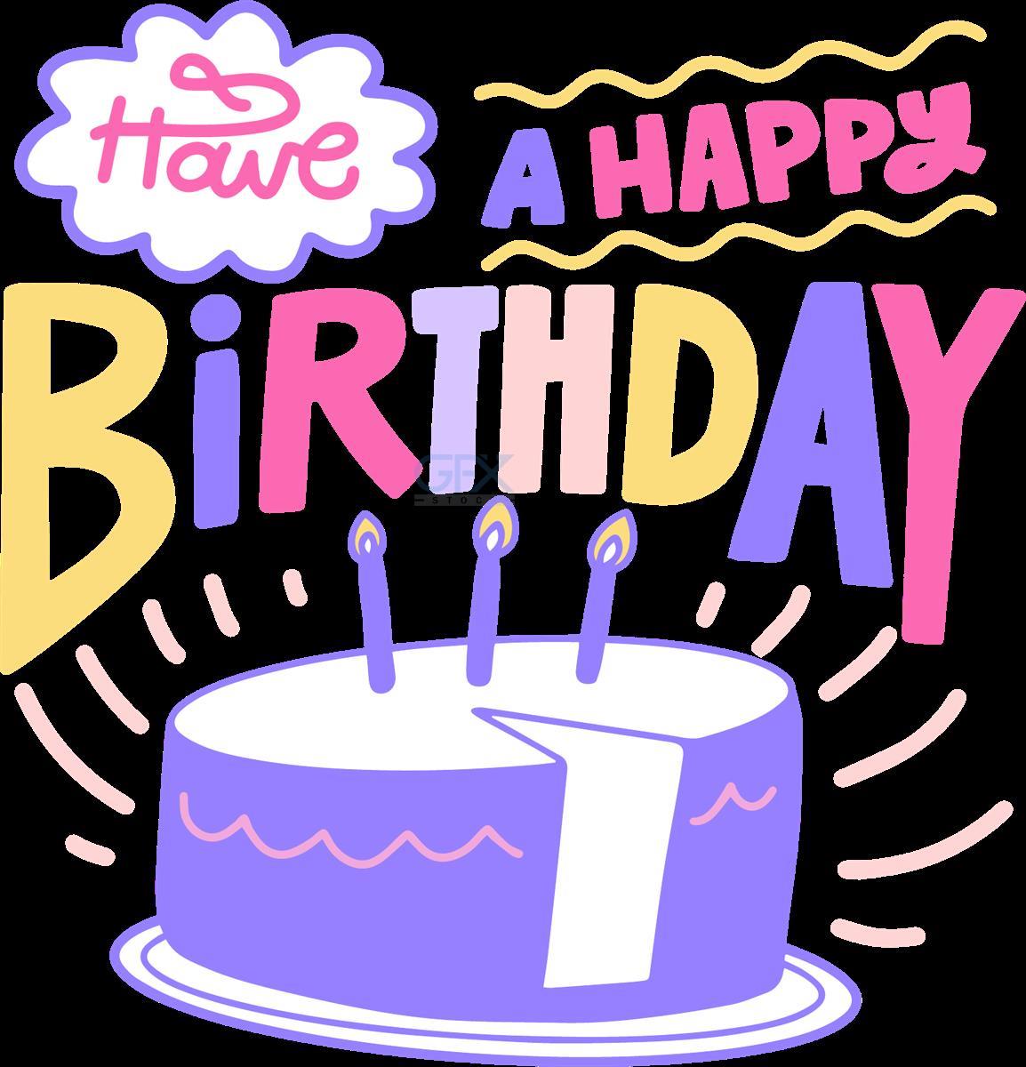 دانلود طرح تبریک تولد Happy Birthday PNG