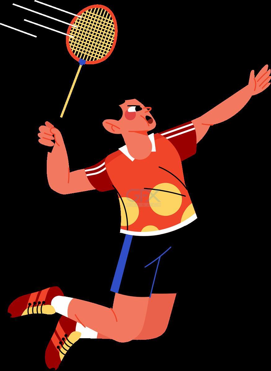 طرح دوربری بازیکن بدمینتون Badminton Player PNG