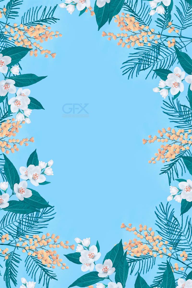 بک گراند کادر گلدار Floral Frame Background