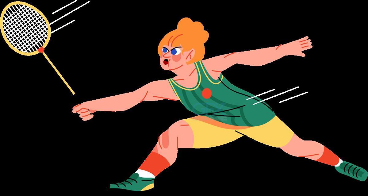 طرح دوربری بدمینتون Badminton Player PNG