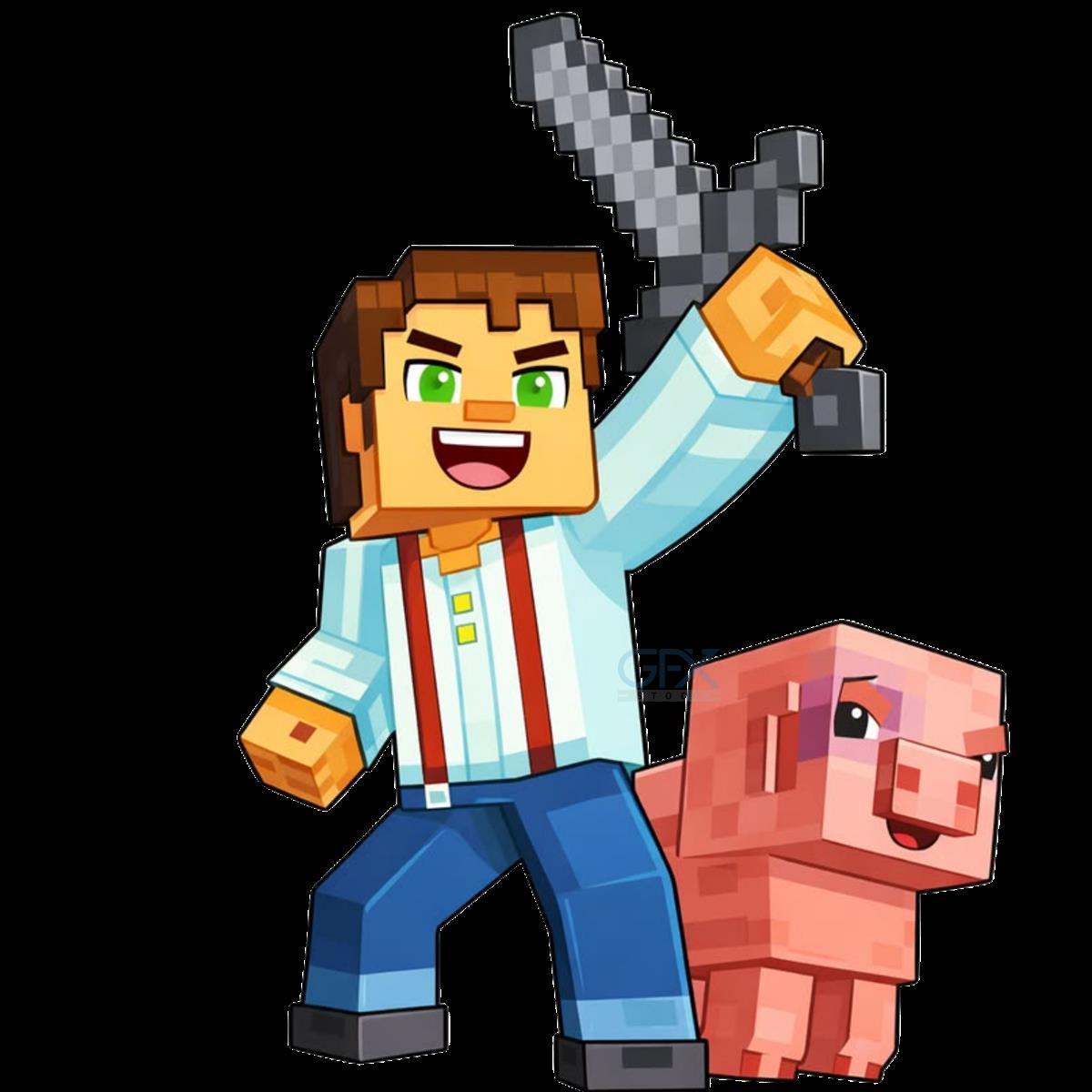 عکس دوربری شده کاراکتر Jesse Minecraft PNG