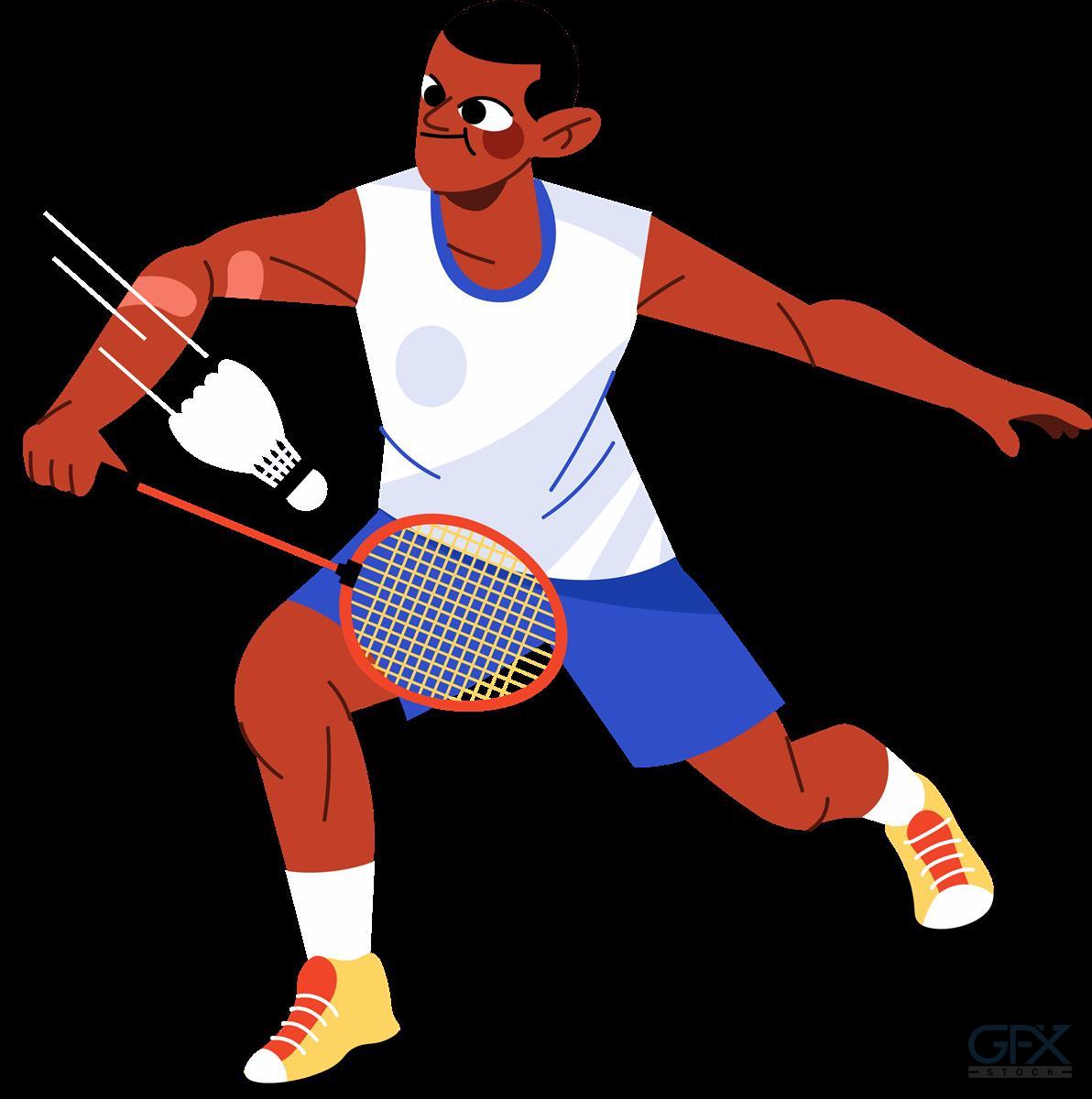 وکتور بدمینتون Badminton Player PNG